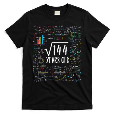 Square Root Of 144 12th Birthday 12 Year Old Gifts Math Bday T-Shirt