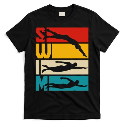 Swim Swimming Vintage Retro Swimmer T-Shirt