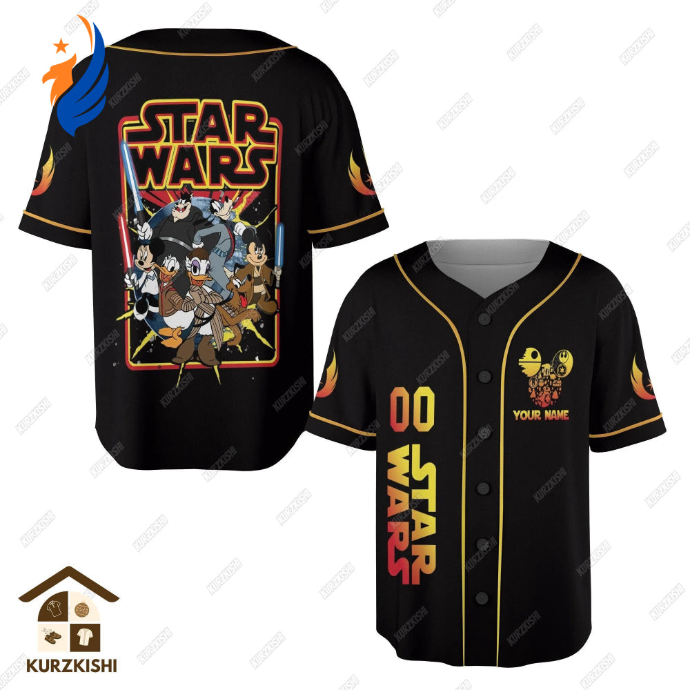 Personalized Star Wars Baseball Shirt with Mickey and Friends: Mickey Mouse Minnie Mouse and Mickey & Co Shirt - Bafud