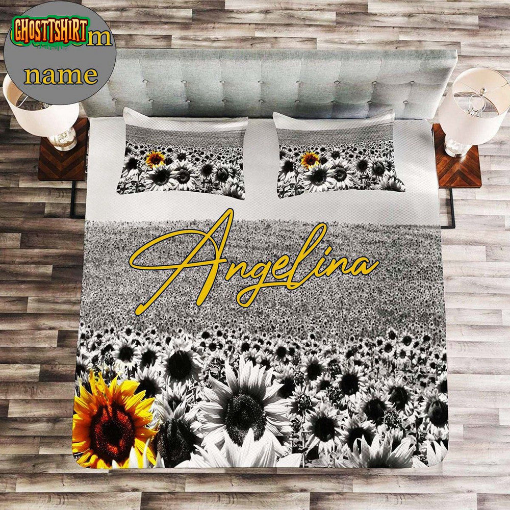 Sunflower Personalized Custom Name Bedding Set