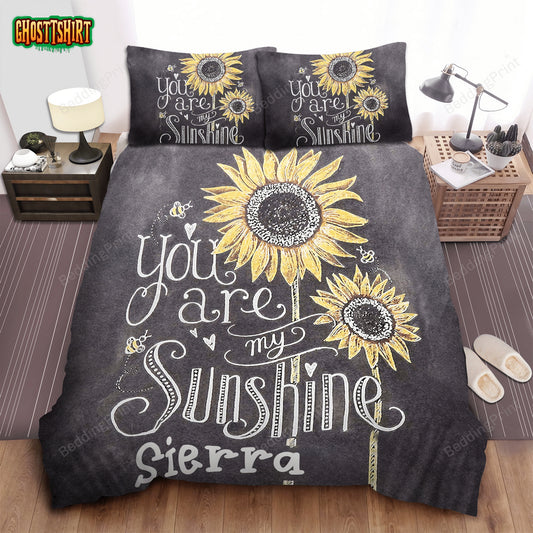 Sunflower Sunshine Personalized Custom Name Duvet Cover Bedding Set
