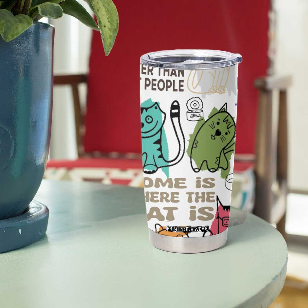 Cute Cat Graphic Tumbler Cup Funny Cat Lover Sayings TB02