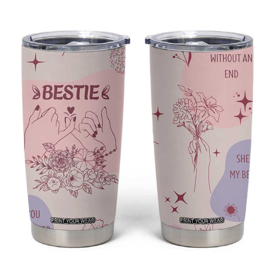 Bestie Friendship Tumbler Cup Cute Pink Aesthetic True Girls Friendship Quotes TB02