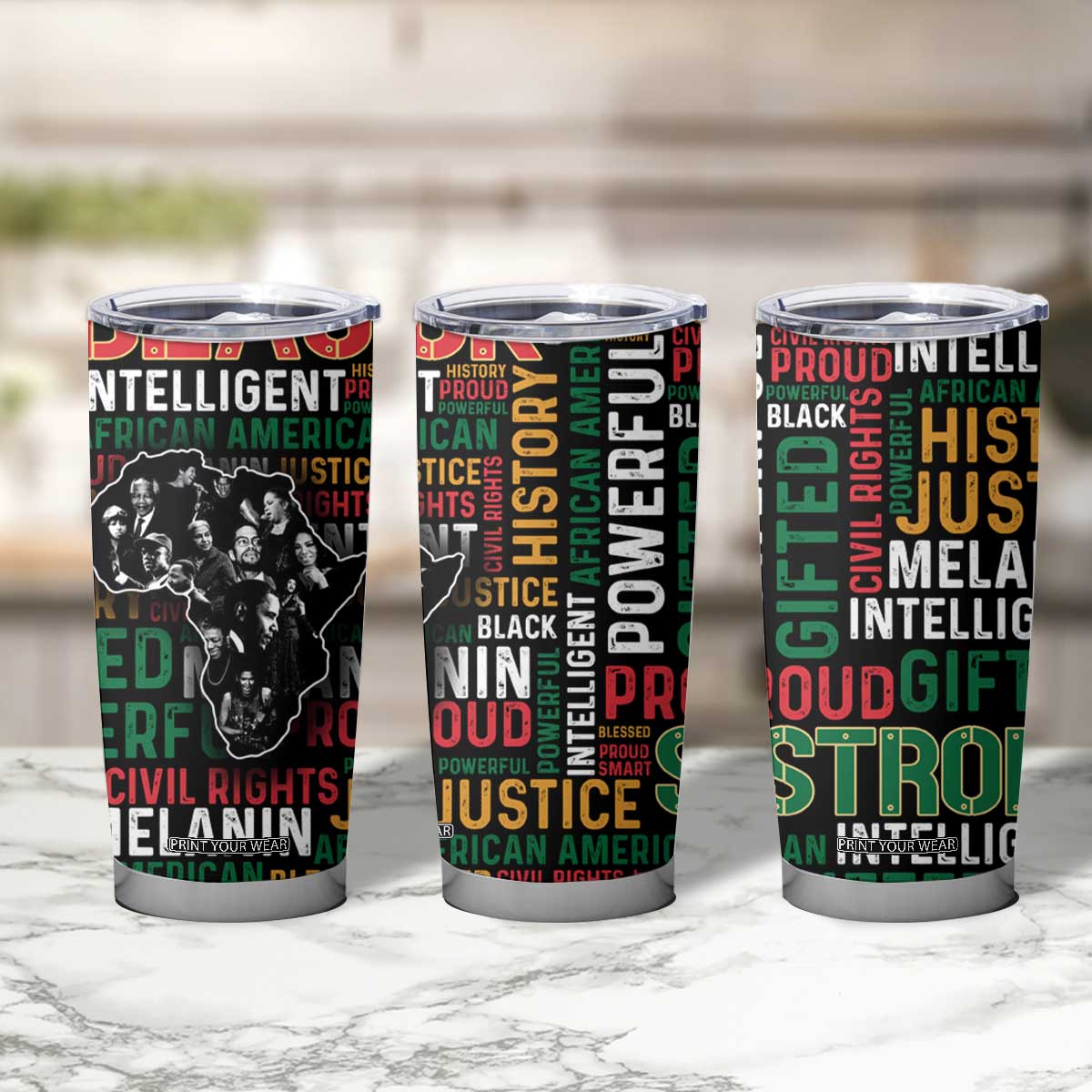 Black History Leaders Tumbler Cup MLK Malcolm X Obama Nelson Civil Rights Leaders Melanin African Pride TB09