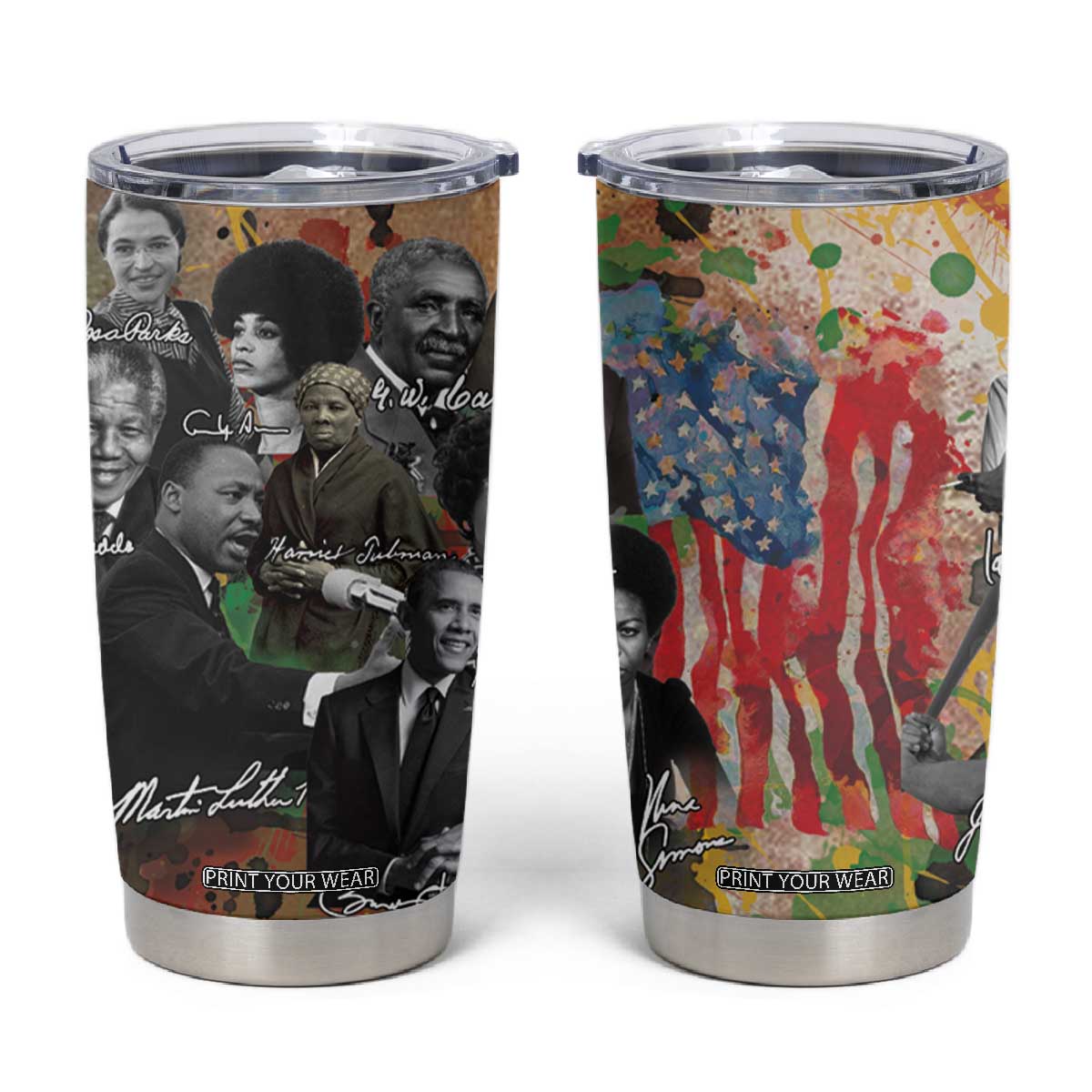 Black History Tumbler Cup MLK Obama Kamala Malcolm X Harriet James Baldwin Black Pride TB09