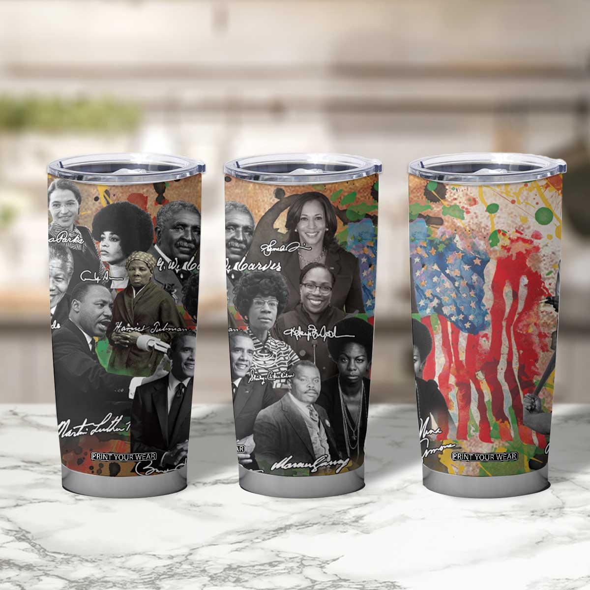 Black History Tumbler Cup MLK Obama Kamala Malcolm X Harriet James Baldwin Black Pride TB09
