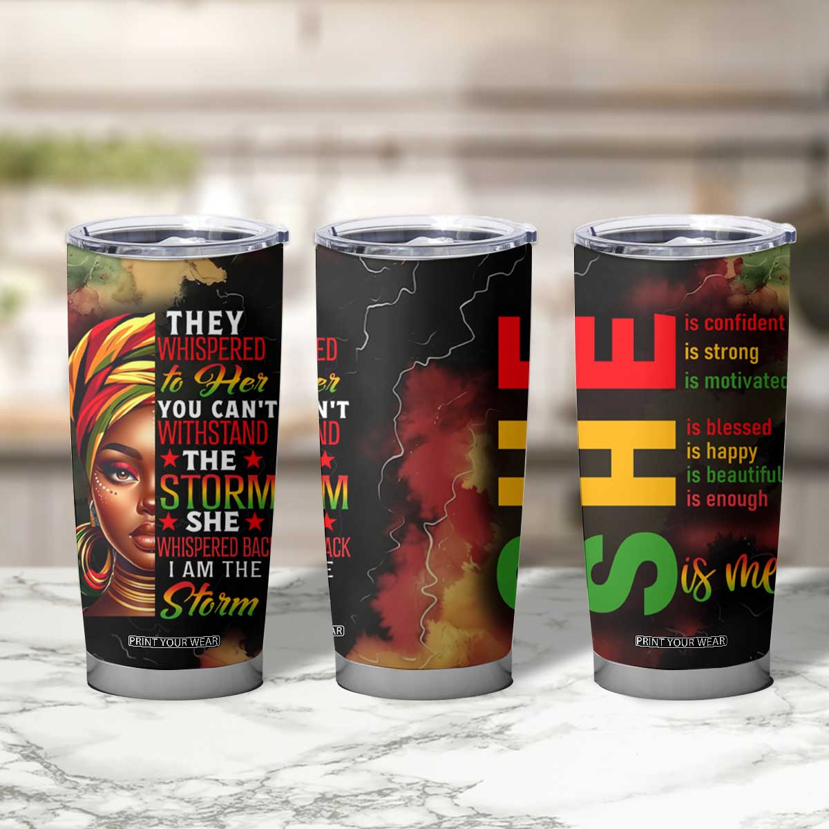 Black Women Tumbler Cup Confident Strong She Is Me Gift For Her TB09