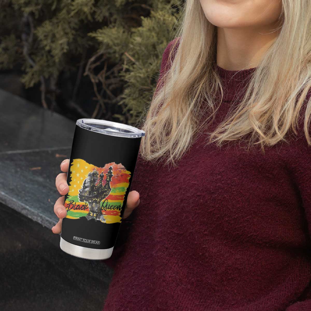 Black Women Tumbler Cup Black Queen Nutrition Facts Gift for Her TB09