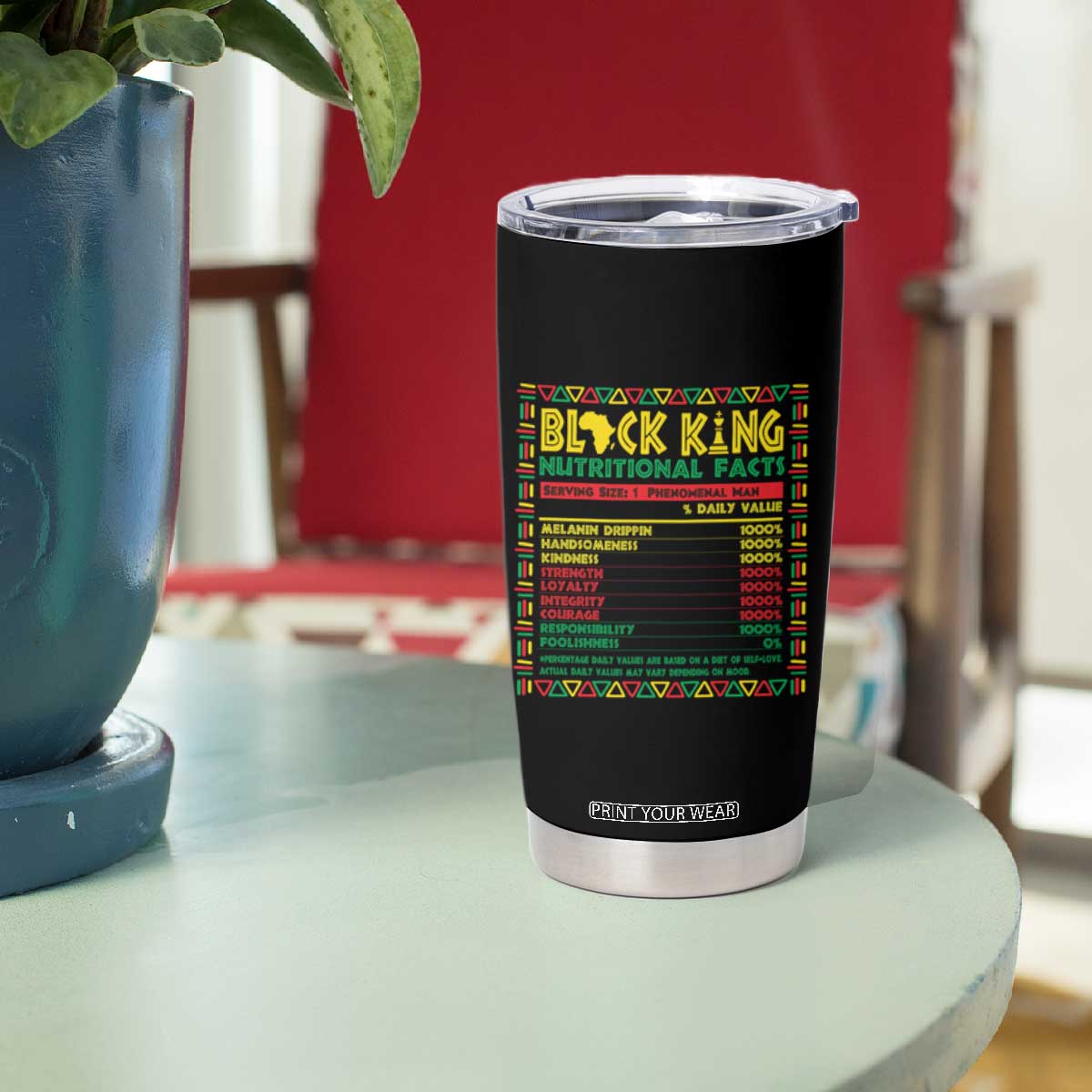 Black King Tumbler Cup African American Man Pride Gift for Him TB09