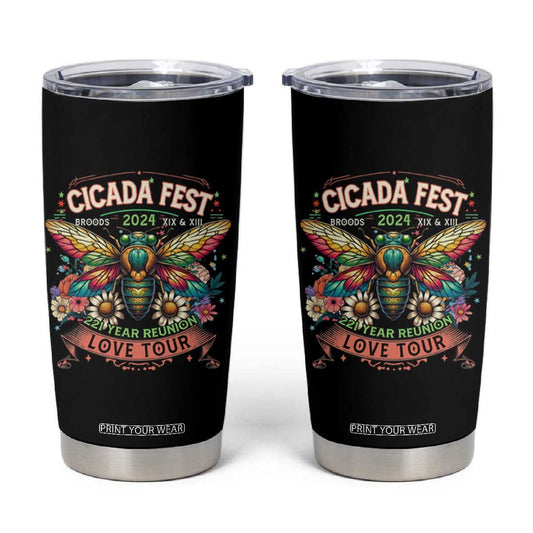 Cicada Fest 2024 Tumbler Cup Broods XIII & XIX 221 Year Reunion Tour TB09