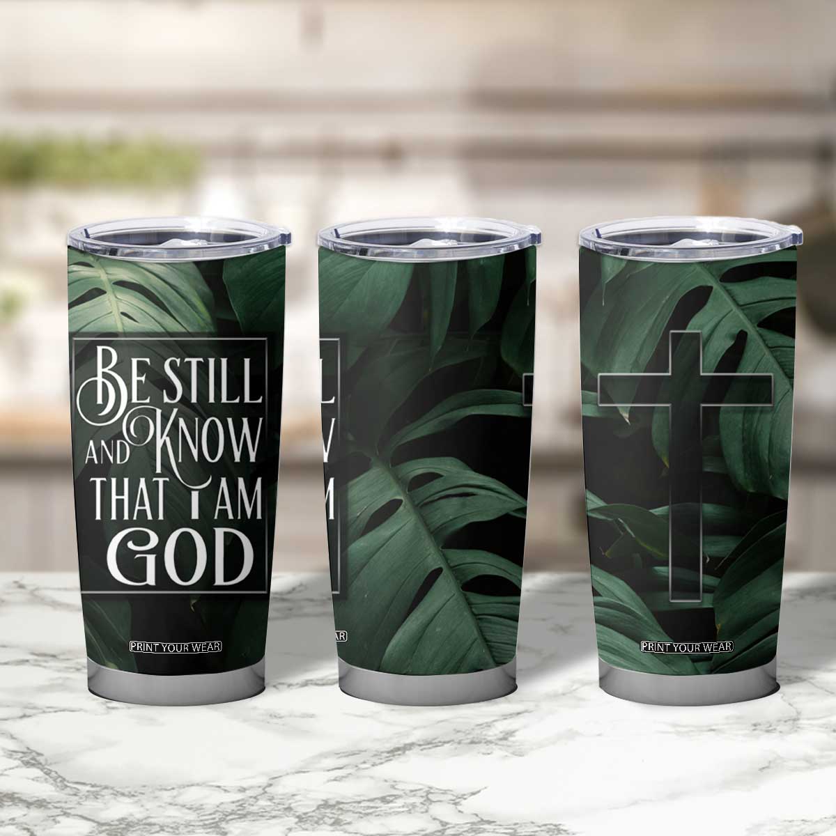 Christian Tumbler Cup Be Still And Know That I Am God Aesthetic TB09
