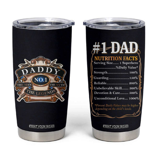 Best Dad Ever Tumbler Cup No.1 Dad The Man The Myth TB09