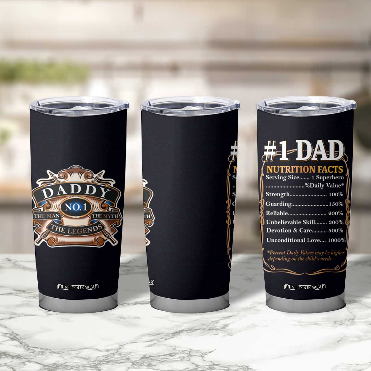 Best Dad Ever Tumbler Cup No.1 Dad The Man The Myth TB09