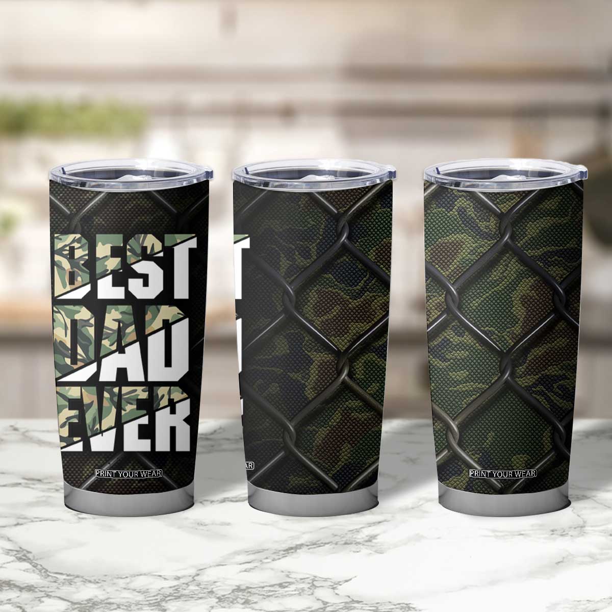 Best Dad Ever Camo Tumbler Cup TB09