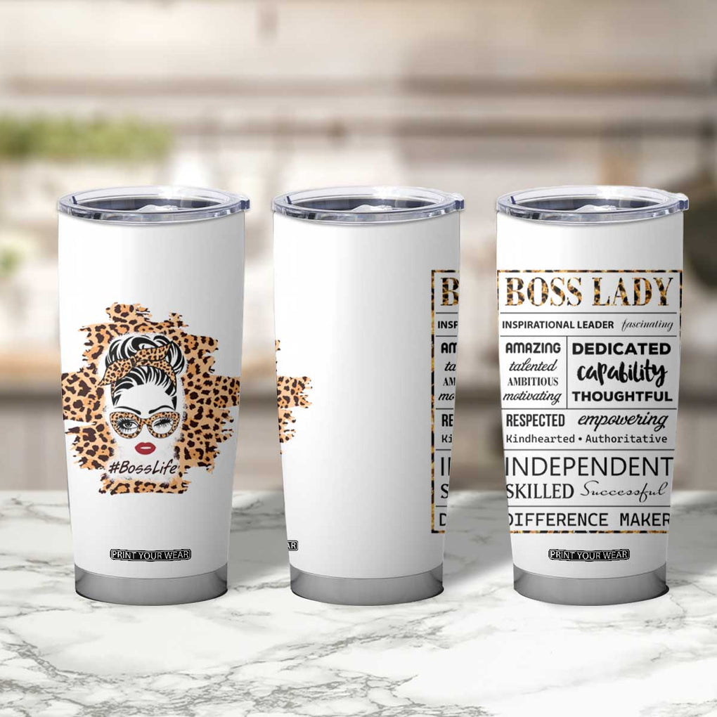 Best Boss Gifts for Women Tumbler Cup Boss Lady Life Leopard TB09