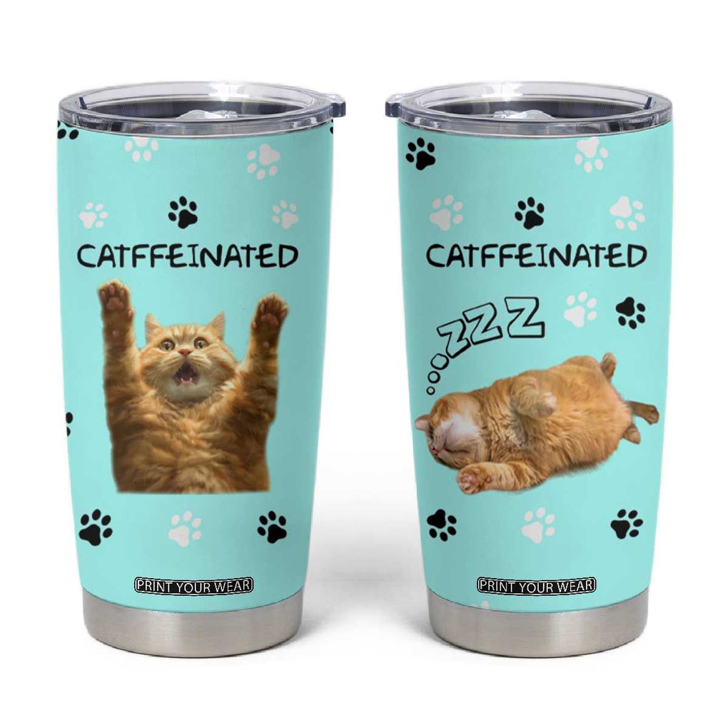 Cute Cat Coffee Tumbler Cup Catffeinated Decaf Coffee Mug TB10