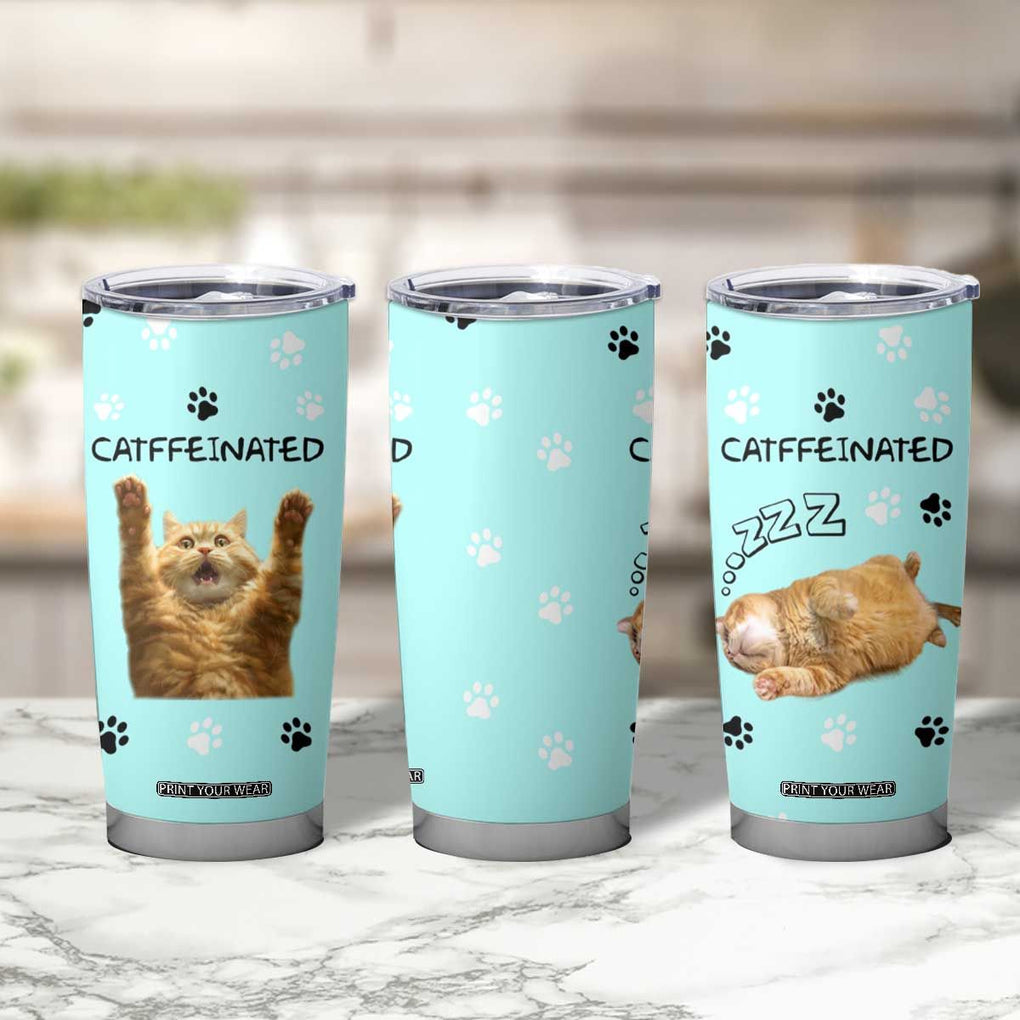 Cute Cat Coffee Tumbler Cup Catffeinated Decaf Coffee Mug TB10