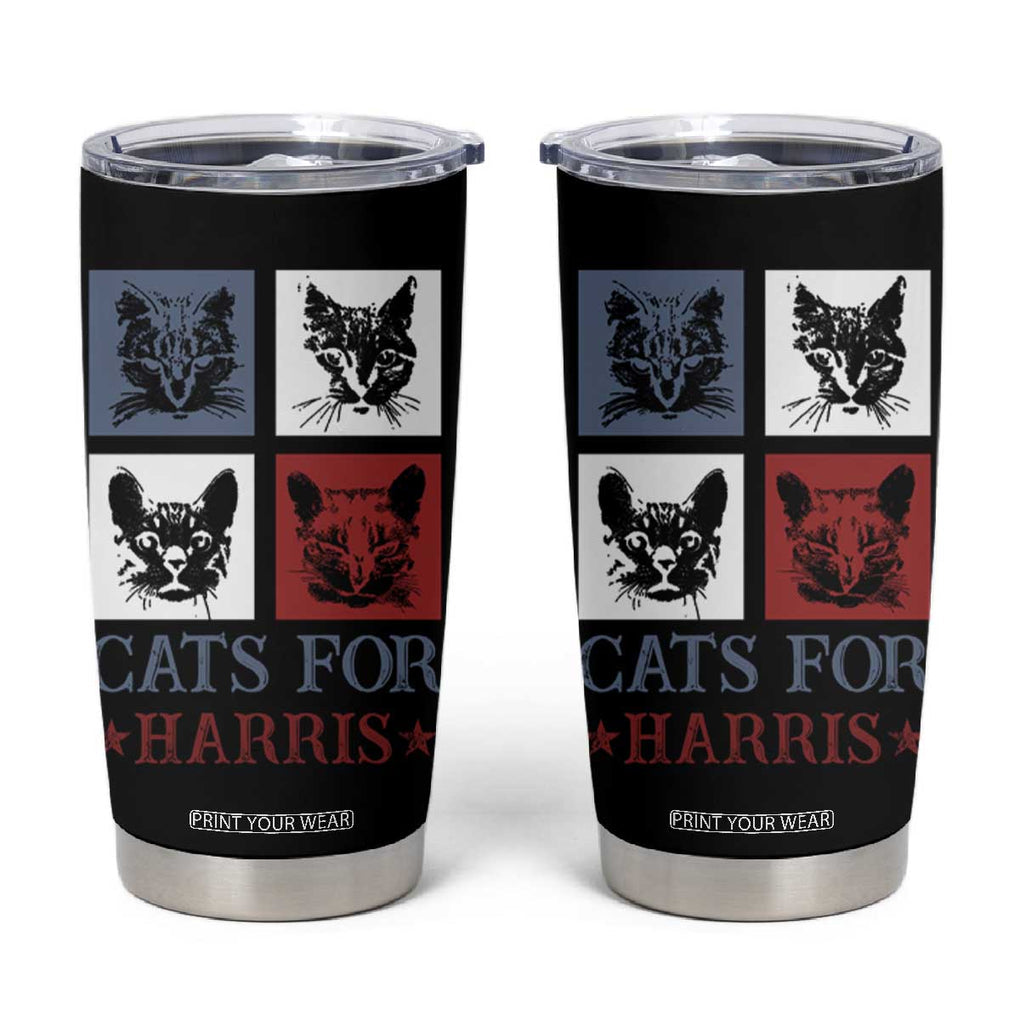 Cats For Harris 2024 President Tumbler Cup Kamala Presidential Election TB10