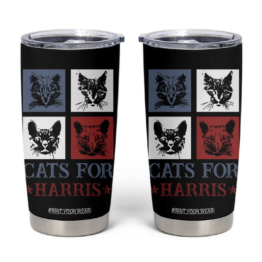 Cats For Harris 2024 President Tumbler Cup Kamala Presidential Election TB10
