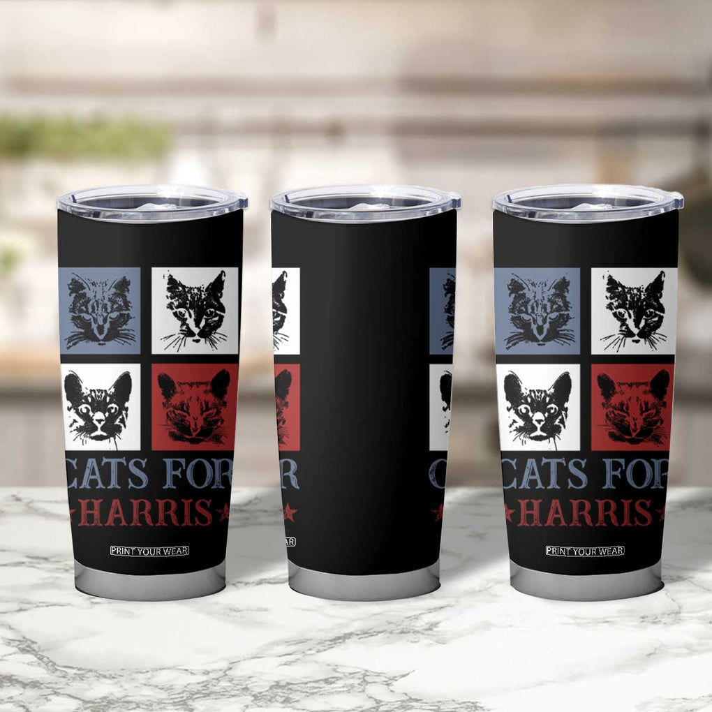 Cats For Harris 2024 President Tumbler Cup Kamala Presidential Election TB10