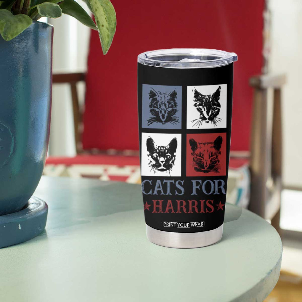 Cats For Harris 2024 President Tumbler Cup Kamala Presidential Election TB10