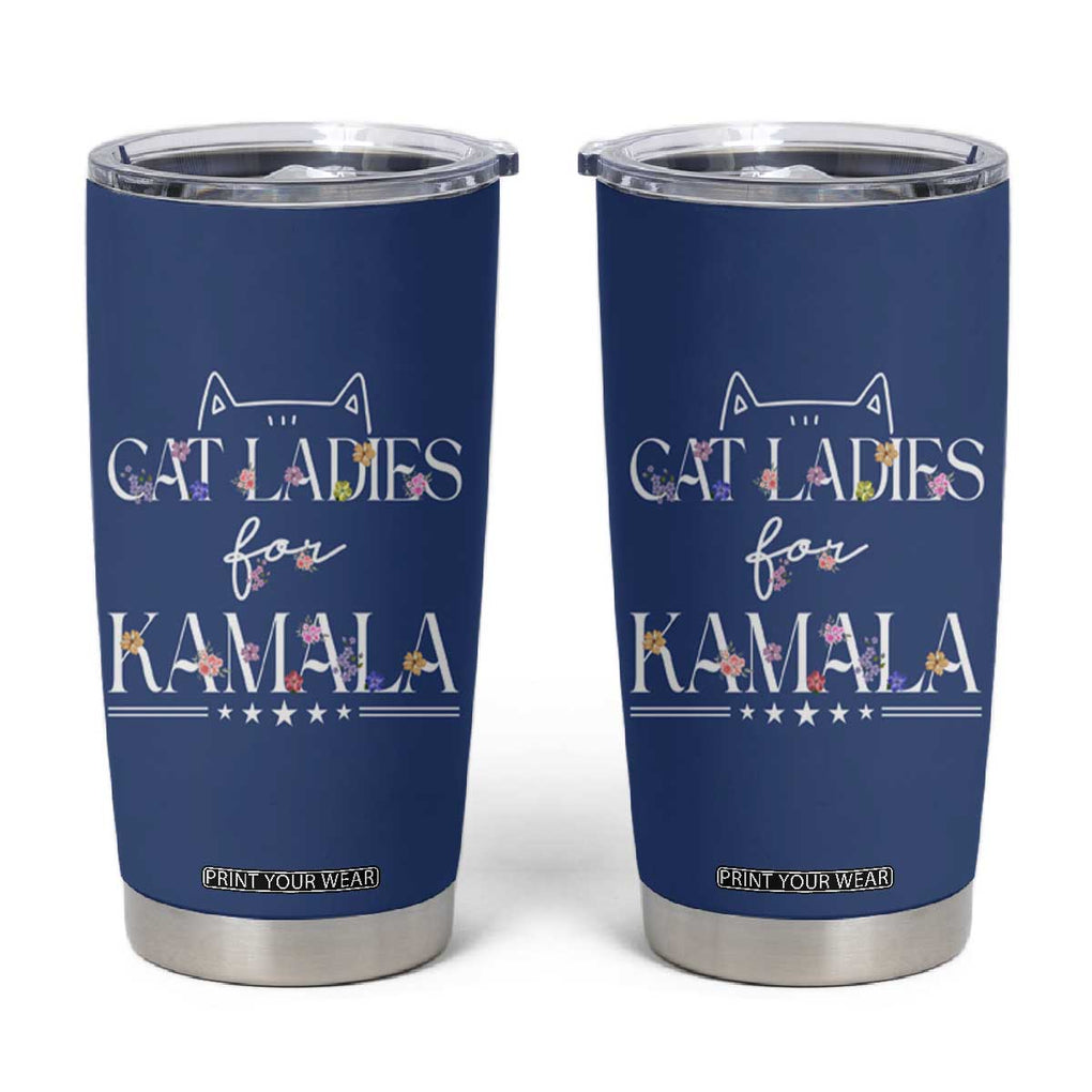 Childless Cat Ladies For Kamala Harris 2024 Tumbler Cup Madam President Mama Gifts for Pet Lovers TB10