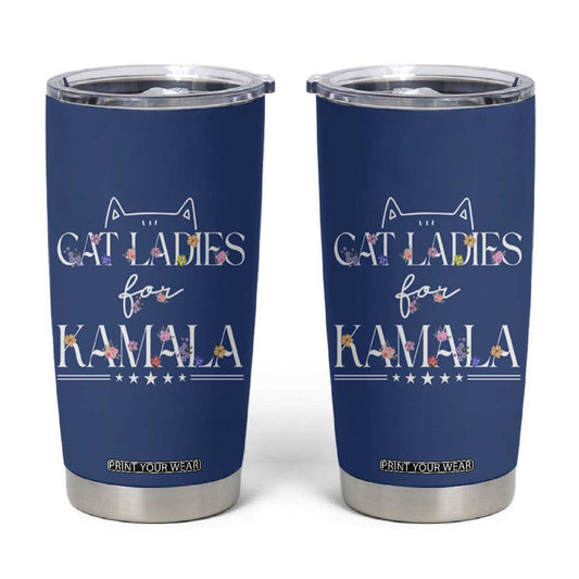 Childless Cat Ladies For Kamala Harris 2024 Tumbler Cup Madam President Mama Gifts for Pet Lovers TB10