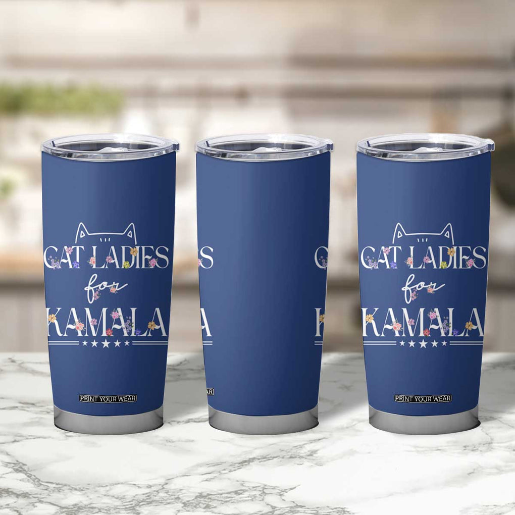 Childless Cat Ladies For Kamala Harris 2024 Tumbler Cup Madam President Mama Gifts for Pet Lovers TB10