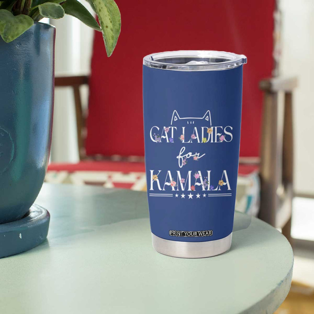 Childless Cat Ladies For Kamala Harris 2024 Tumbler Cup Madam President Mama Gifts for Pet Lovers TB10