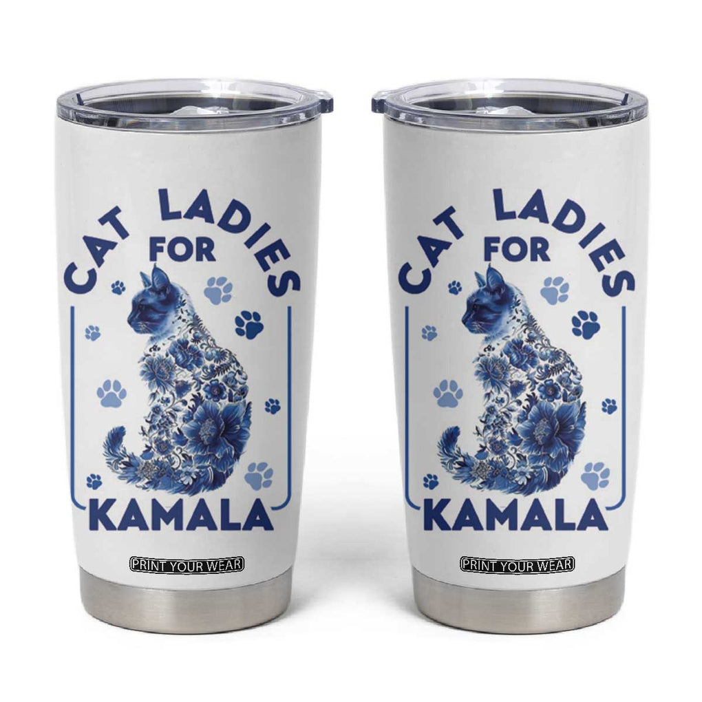 Cat Ladies for Kamala President Tumbler Cup Harris 2024 Election Funny Kitty TB10