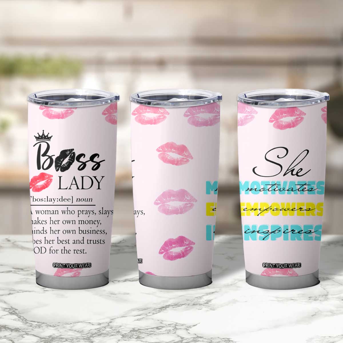 Boss Gifts for Women Tumbler Cup She Motivates Inspires Empowers Christmas Birthday Gift TB10
