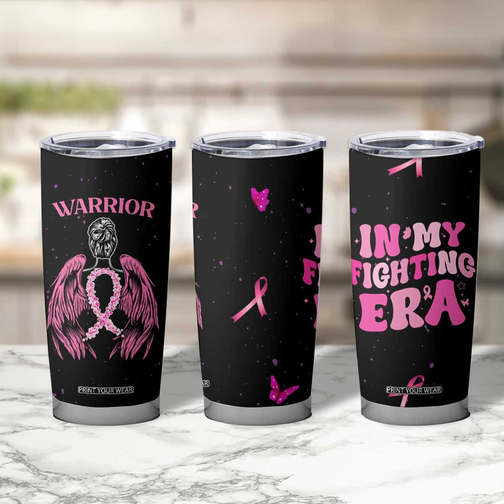 Breast Cancer Warrior Support Squad Tumbler Cup In My Fighting Era Cancer Care Gifts for Woman Pink Ribbon TB10