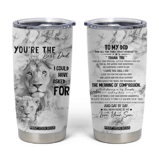 Christmas Gifts for Dad Tumbler Cup Lion Father and Son Fathers Day TB10