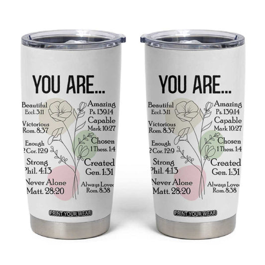 Christian Tumbler Cup Religious Self Care Inspiration Gifts Inspirational Scripture Cup with Bible Verse TB10