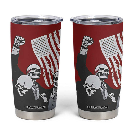 2024 Unstoppable Trump Skeleton Halloween Tumbler Cup Survived Assassination Attempt Survivor You Missed Trump Fight Fist Pump American Flag TB10