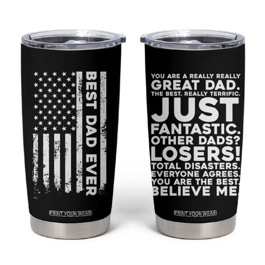 Christmas Gifts for Dad Tumbler Cup Best Dad Ever American US Flag Father's Day TB10