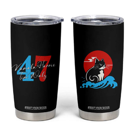 2024 President Kamala Harris Tim Walz Tumbler Cup Funny Cat Ladies for Kamala TB10