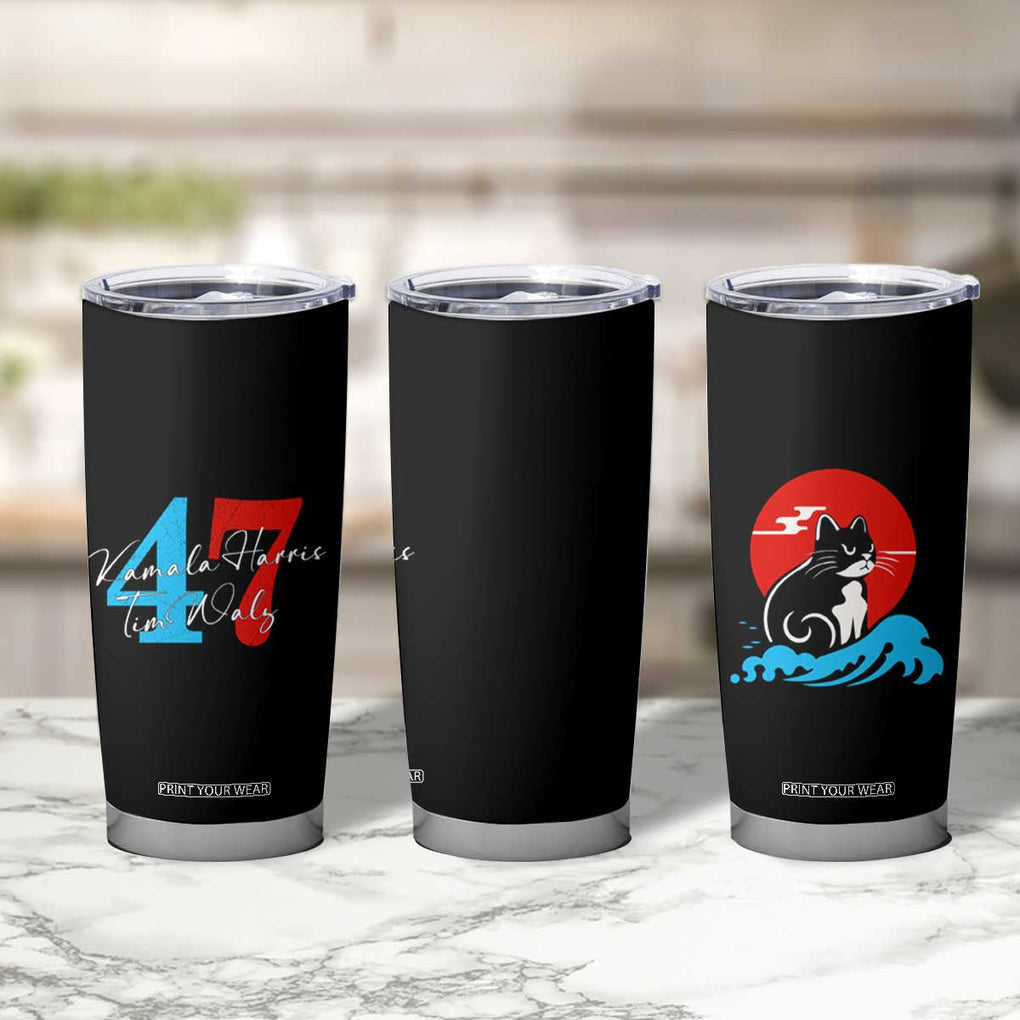2024 President Kamala Harris Tim Walz Tumbler Cup Funny Cat Ladies for Kamala TB10