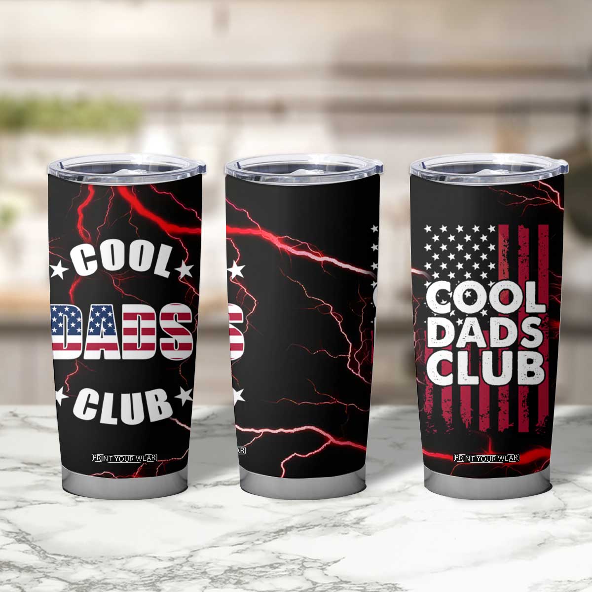 Christmas Gifts for Dad Tumbler Cup Cool Dads Club Father's Day American Flag TB10