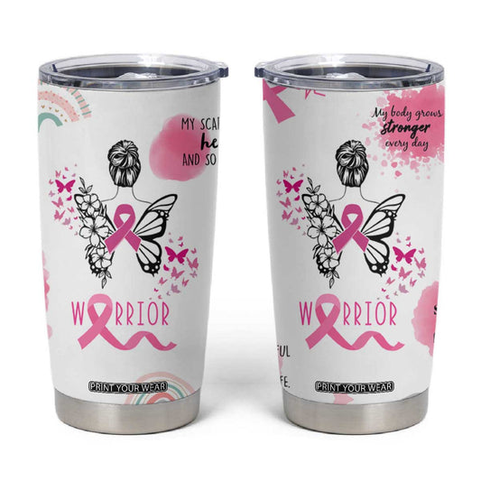 Breast Cancer Survivor Tumbler Cup With Inspirational Words Get Well Soon Gifts TB10