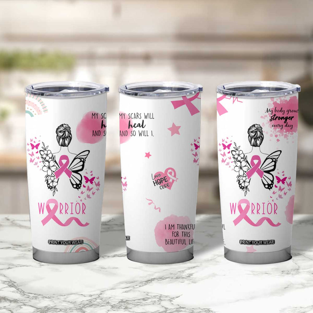 Breast Cancer Survivor Tumbler Cup With Inspirational Words Get Well Soon Gifts TB10
