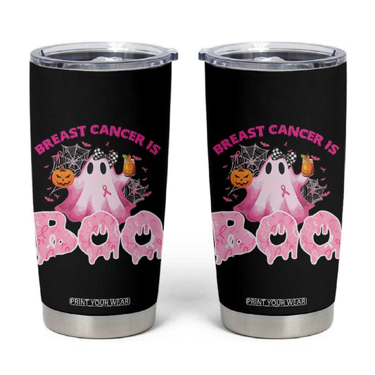 Breast Cancer Awareness Tumbler Cup Pink Ribbon Boojee Halloween Support The Fighters TB10