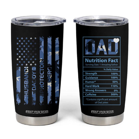 Christmas Gifts for Dad Tumbler Cup Husband Daddy Protector Hero Fathers Day Camo American Flag TB10