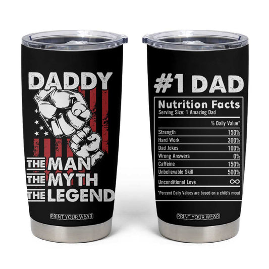 Christmas Gifts for Dad Tumbler Cup Daddy The Man The Myth The Legend American Flag Father's Day TB10