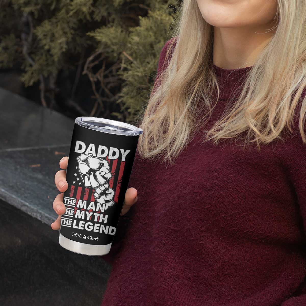 Christmas Gifts for Dad Tumbler Cup Daddy The Man The Myth The Legend American Flag Father's Day TB10
