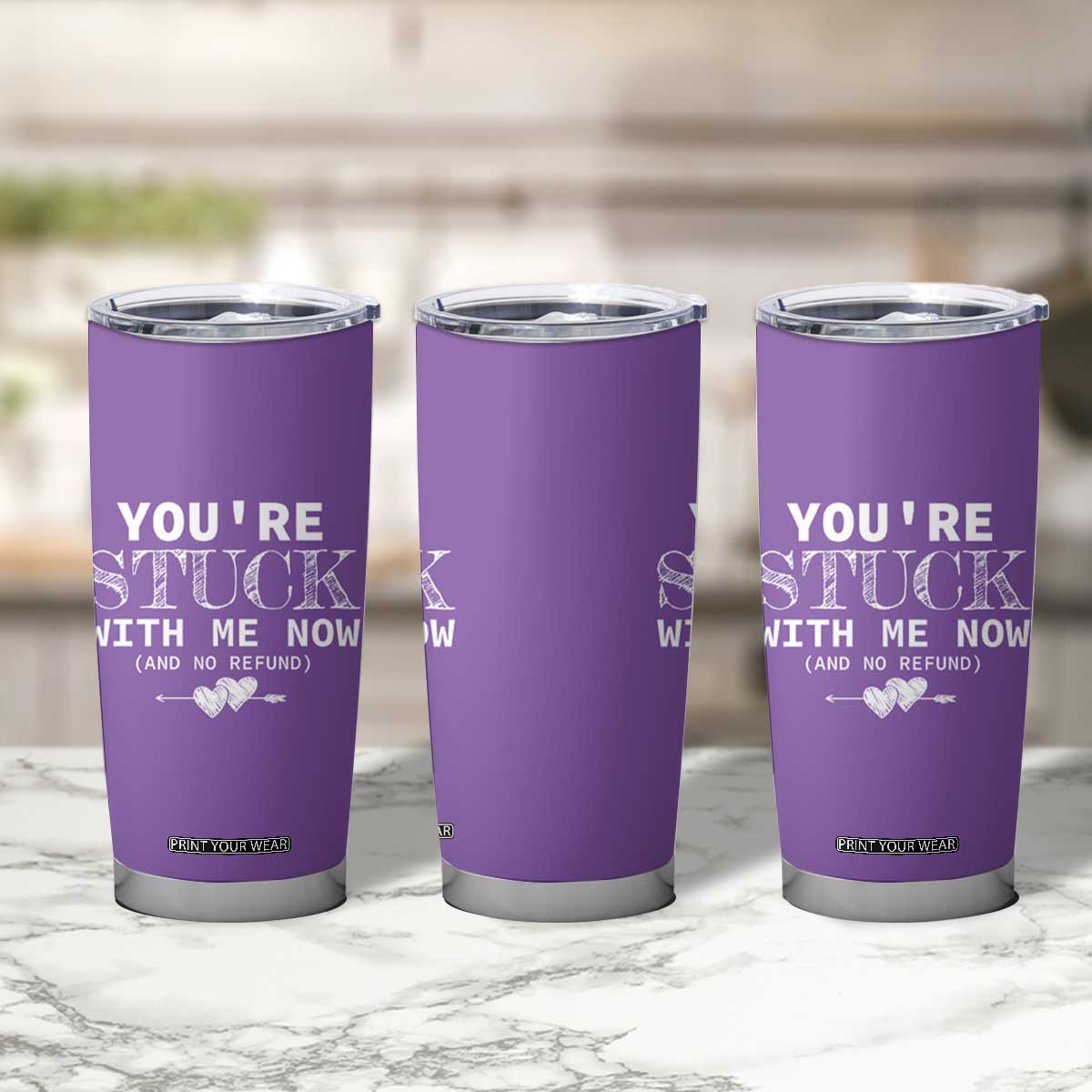 Anniversary Valentines Day Gifts Tumbler Cup You're Stuck With Me Gift for Girlfriend TB10