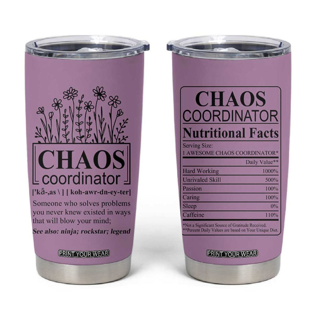 Chaos Coordinator Thank YouGift Tumbler Cup Christmas Gifts for Colleague Coworker Travel Mug Purple TB10