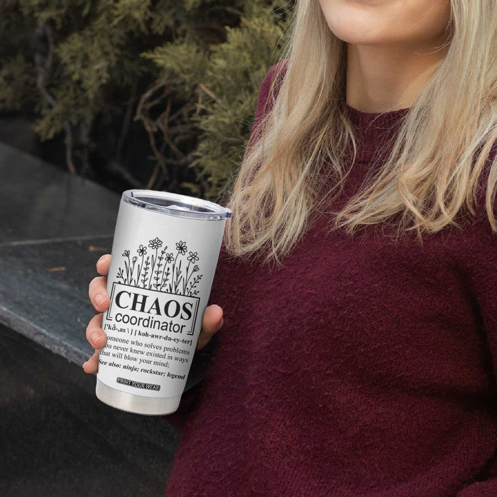 Chaos Coordinator Thank YouGift Tumbler Cup Christmas Gift for Colleague Coworker Travel Mug White TB10