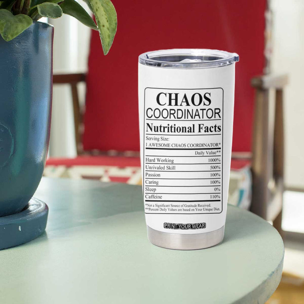 Chaos Coordinator Thank YouGift Tumbler Cup Christmas Gift for Colleague Coworker Travel Mug White TB10