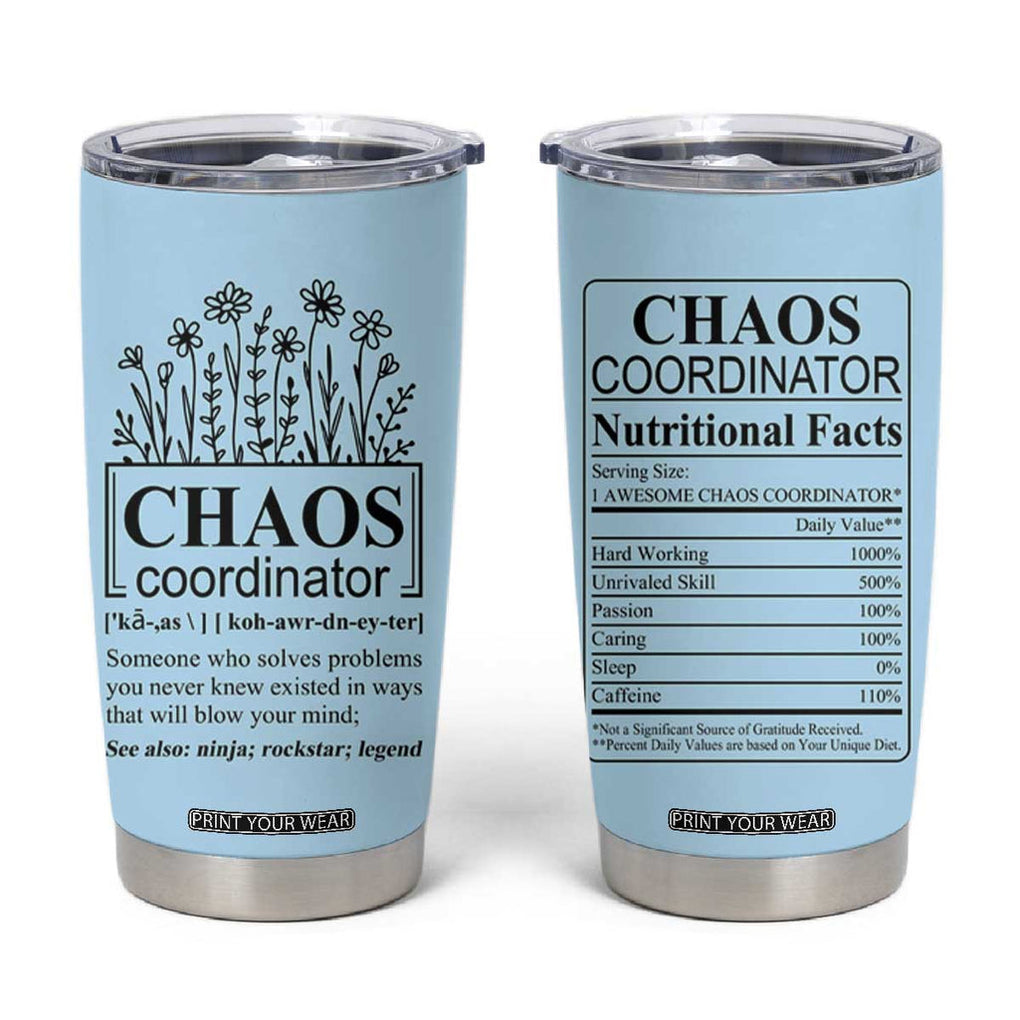 Chaos Coordinator Thank YouGift Tumbler Cup Christmas Gift for Colleague Coworker Travel Mug Blue TB10